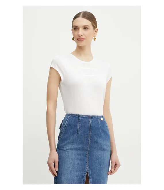 Μπλουζάκι Elisabetta Franchi χρώμα: άσπρο, MA00451E2