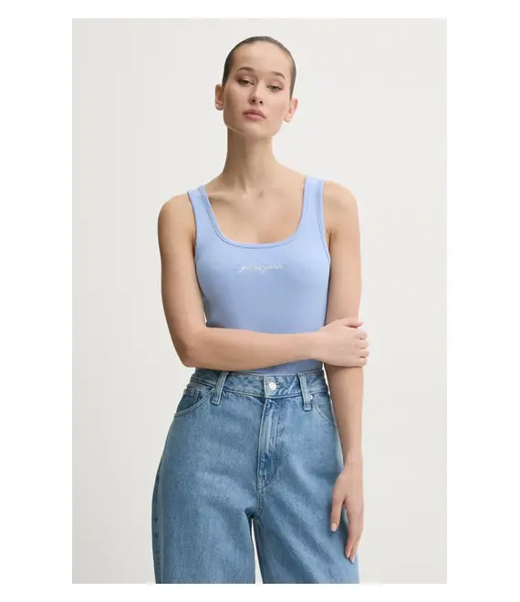 Top Guess Jeans χρώμα: τιρκουάζ, W5RP48 KA0H1