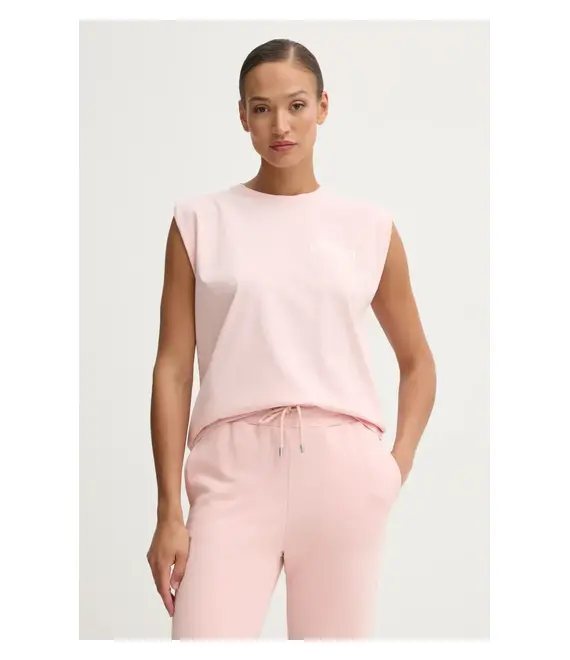 Βαμβακερό τοπ Pinko χρώμα: ροζ, 104268 A2C0