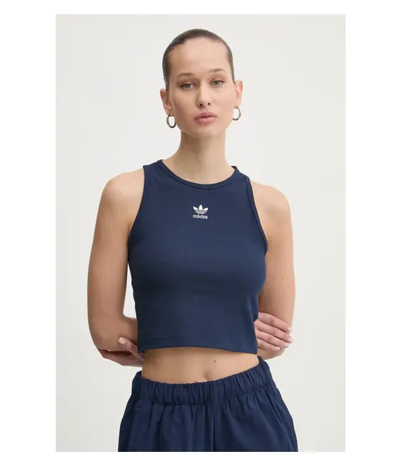 Top adidas Originals Essential χρώμα: ναυτικό μπλε, JC9010