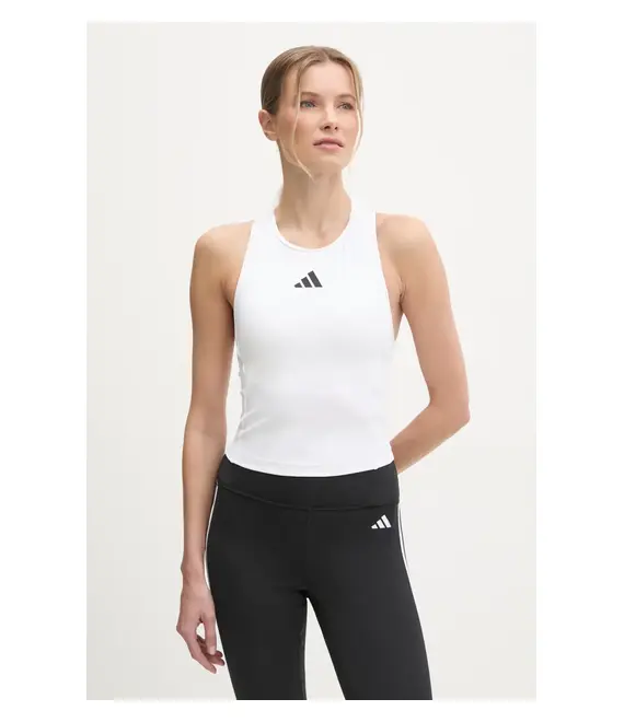 Τοπ προπόνησης adidas Performance 3 Stripes χρώμα: άσπρο, JG6183
