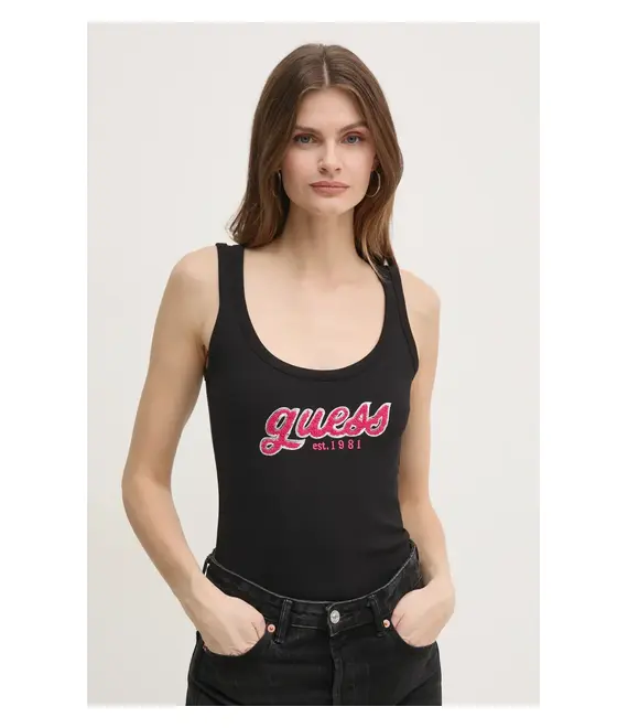 Top Guess CHENILLE χρώμα: μαύρο, W5RP03 KA0H1