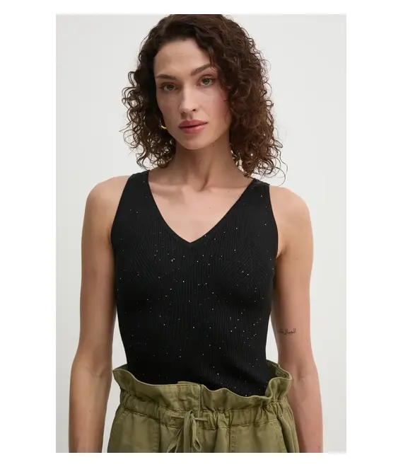 Top Guess EDEN χρώμα: μαύρο, W5RR18 Z34O0