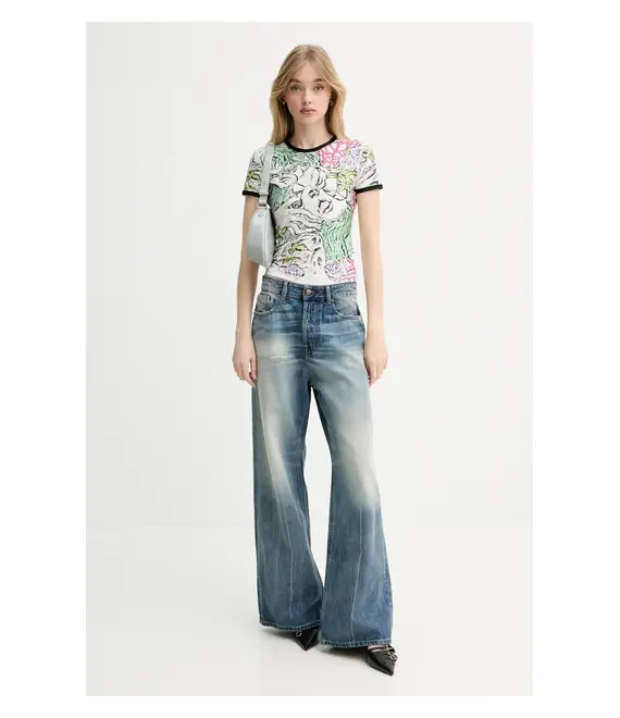 Μπλουζάκι Diesel T-UNCUTIE-LONG-Q2 T-SHIRT χρώμα: άσπρο, A16636.0KNAU