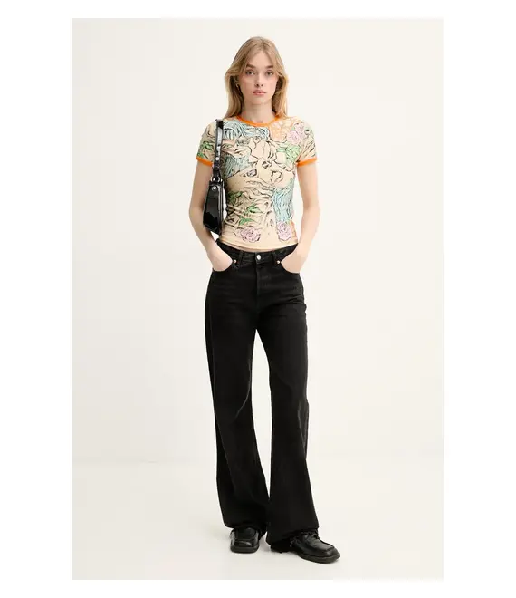 Μπλουζάκι Diesel T-UNCUTIE-LONG-Q2 T-SHIRT χρώμα: μπεζ, A16636.0KNAU