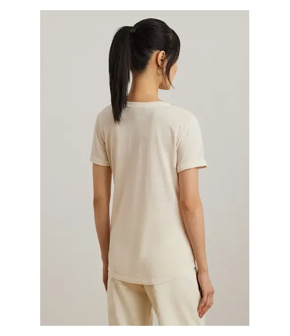 Λευκό μπλουζάκι Lauren Ralph Lauren γυναικείο, χρώμα: μπεζ, 200963871