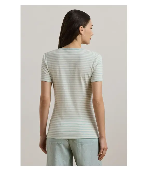 Βαμβακερό μπλουζάκι Lauren Ralph Lauren γυναικείο, χρώμα: μπλε, 200963889