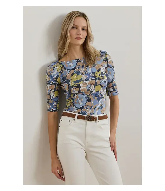 Βαμβακερή μπλούζα Lauren Ralph Lauren γυναικεία, χρώμα: μπλε, 200963890