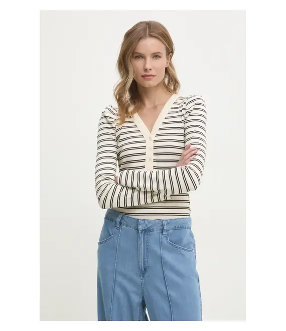 Μακρυμάνικο Dkny χρώμα: μπεζ, DJ4T1327