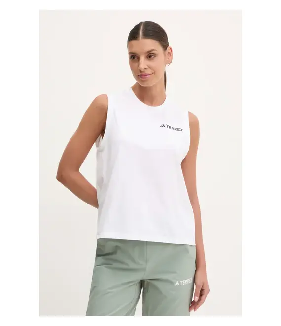 Αθλητικό top adidas TERREX Multi γυναικείο, χρώμα: άσπρο, JE0358