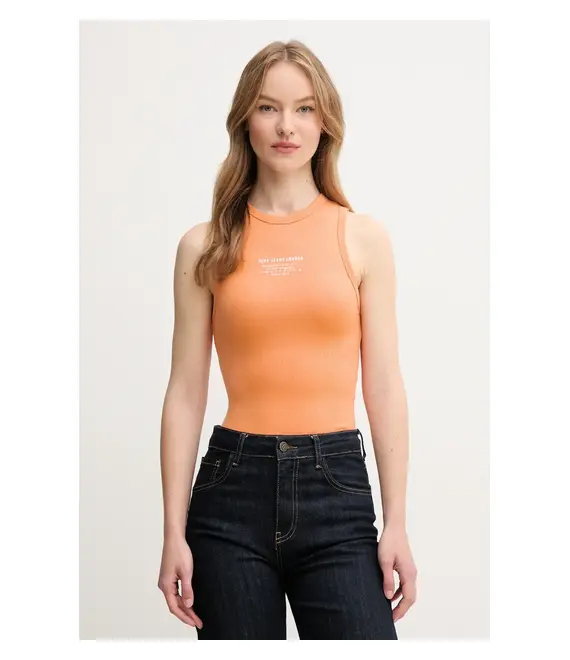 Top Pepe Jeans VIV χρώμα: πορτοκαλί, PL506032