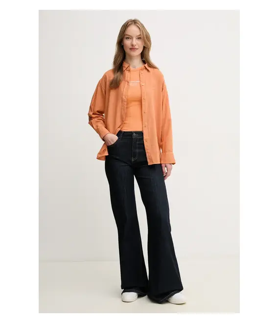 Top Pepe Jeans VIV χρώμα: πορτοκαλί, PL506032