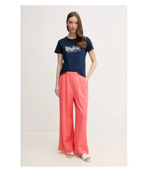 Βαμβακερό μπλουζάκι Pepe Jeans ROSALIND γυναικείο, χρώμα: ναυτικό μπλε, PL506034
