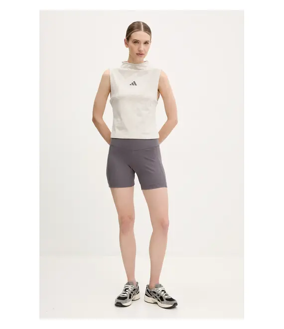 Top adidas W AOP Blur χρώμα: μπεζ, JG6236