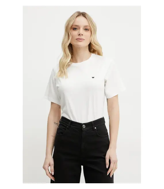 Βαμβακερό μπλουζάκι Weekend Max Mara γυναικείο, χρώμα: άσπρο, 2515971031600