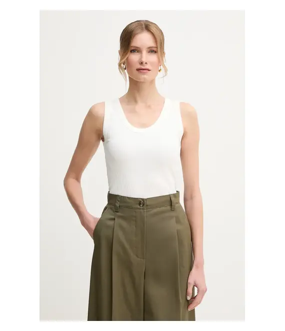 Βαμβακερό τοπ Weekend Max Mara χρώμα: μπεζ, 2515941022600