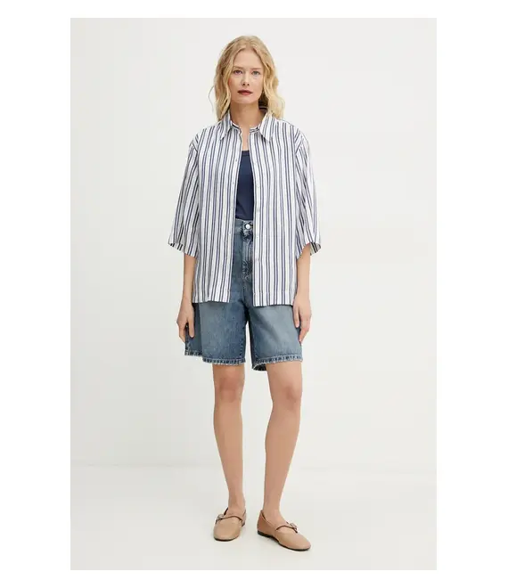 Βαμβακερό τοπ Weekend Max Mara χρώμα: ναυτικό μπλε, 2515941022600