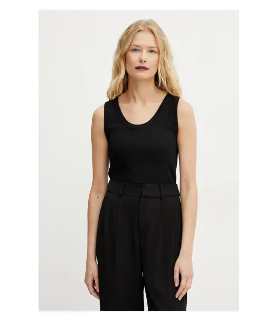 Βαμβακερό τοπ Weekend Max Mara χρώμα: μαύρο, 2515941022600