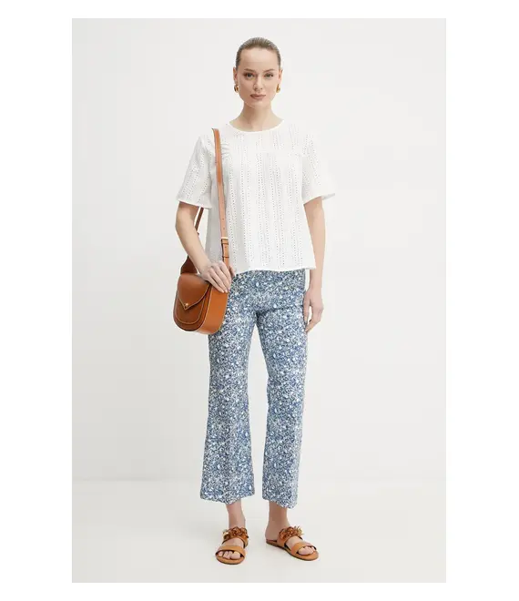 Βαμβακερή μπλούζα Weekend Max Mara γυναικεία, χρώμα: άσπρο, 2515941072600