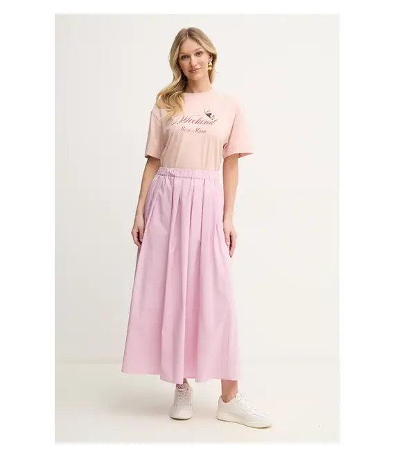Βαμβακερό μπλουζάκι Weekend Max Mara γυναικείο, χρώμα: πορτοκαλί, 2515971032600