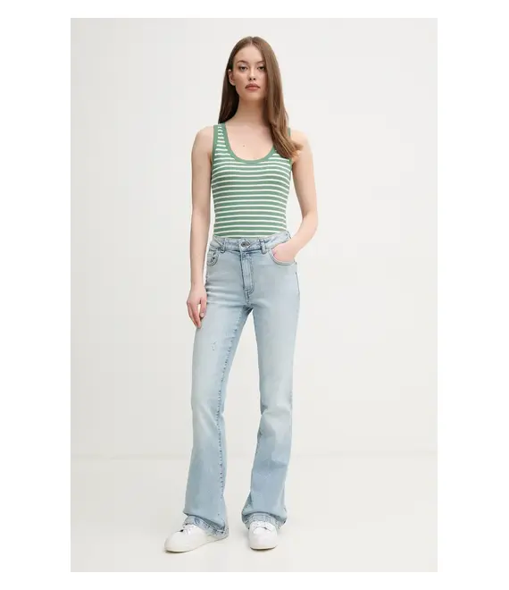 Βαμβακερό τοπ United Colors of Benetton χρώμα: πράσινο, 30YSDH010