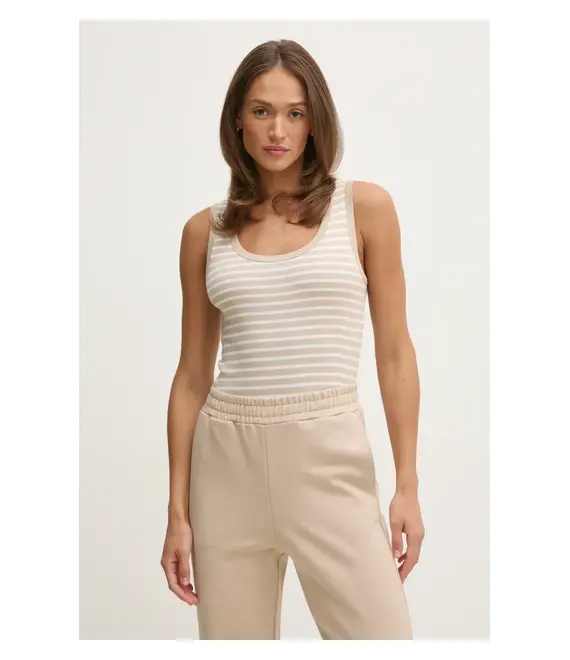Βαμβακερό τοπ United Colors of Benetton χρώμα: μπεζ, 30YSDH010