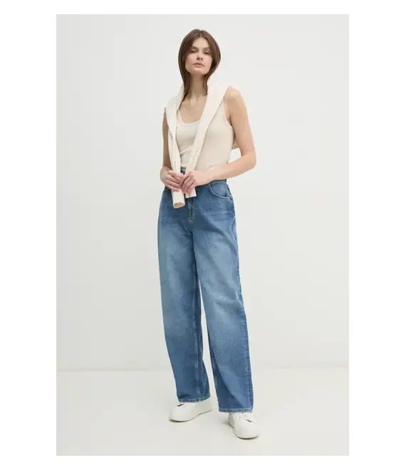 Βαμβακερό τοπ United Colors of Benetton χρώμα: μπεζ, 3GA2DH010