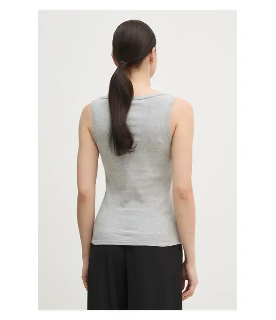 Βαμβακερό τοπ United Colors of Benetton χρώμα: γκρι, 3GA2DH010