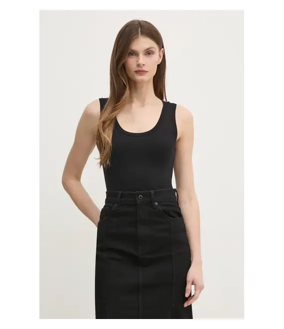 Βαμβακερό τοπ United Colors of Benetton χρώμα: μαύρο, 3GA2DH010