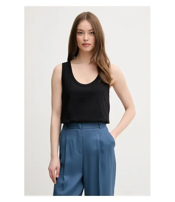 Βαμβακερό τοπ United Colors of Benetton χρώμα: μαύρο, 3BVXDH00Z