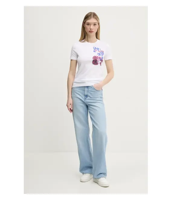 Μπλουζάκι Desigual BOTANICAL LA χρώμα: άσπρο, 25SWTK48