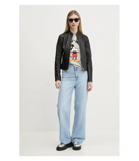 Βαμβακερό μπλουζάκι Desigual MICKEY MOUSE γυναικείο, χρώμα: γκρι, 25SWTKAI