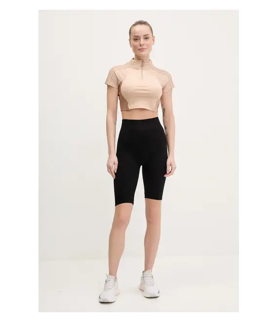 Μπλουζάκι adidas Originals Zip Up Crop Top χρώμα: πορτοκαλί, JJ0916
