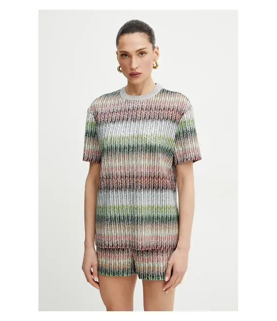 Μπλουζάκι Missoni χρώμα: γκρι, DS25SL04.BC0051