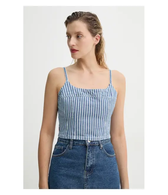 Τζιν τοπ Levi's JADINE DENIM CAMI TANK χρώμα: μπεζ, 001SD