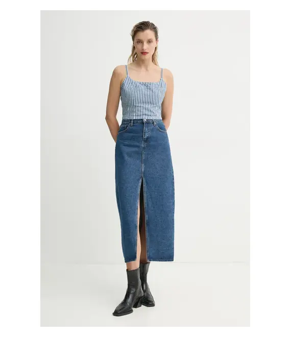 Τζιν τοπ Levi's JADINE DENIM CAMI TANK χρώμα: μπεζ, 001SD