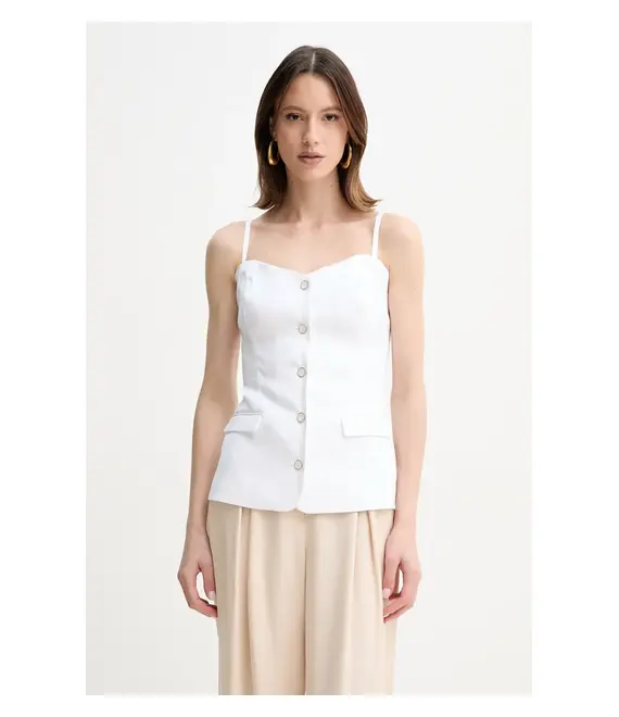 Λευκή μπλούζα Guess ISABEAU γυναικεία, χρώμα: άσπρο, W5GH0L WH5L2