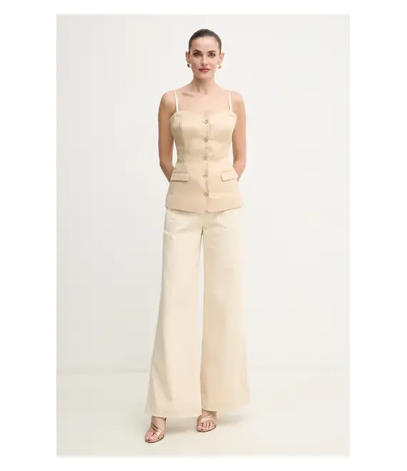 Λευκή μπλούζα Guess ISABEAU γυναικεία, χρώμα: μπεζ, W5GH0L WH5L2