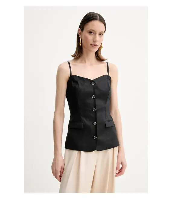 Λευκή μπλούζα Guess ISABEAU γυναικεία, χρώμα: μαύρο, W5GH0L WH5L2