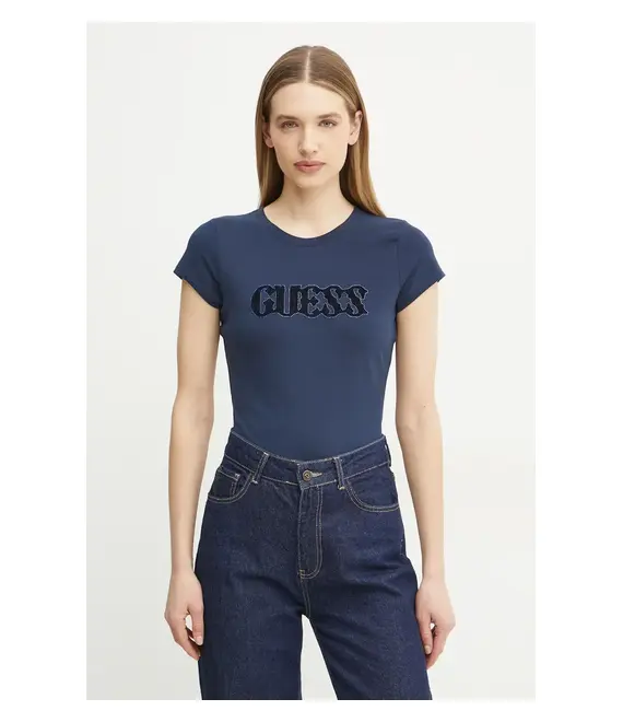 Μπλουζάκι Guess χρώμα: ναυτικό μπλε, W5GI42 J1314