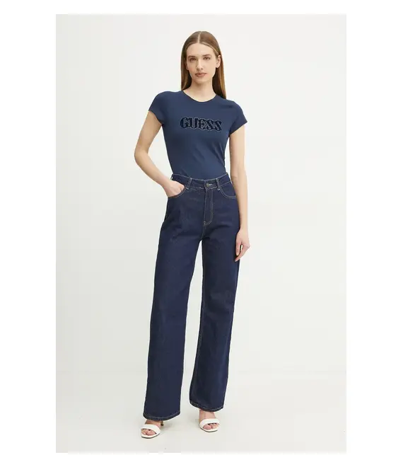 Μπλουζάκι Guess χρώμα: ναυτικό μπλε, W5GI42 J1314