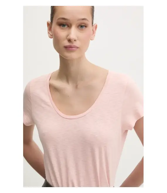 Μπλουζάκι Superdry χρώμα: ροζ, W1011381A-11R