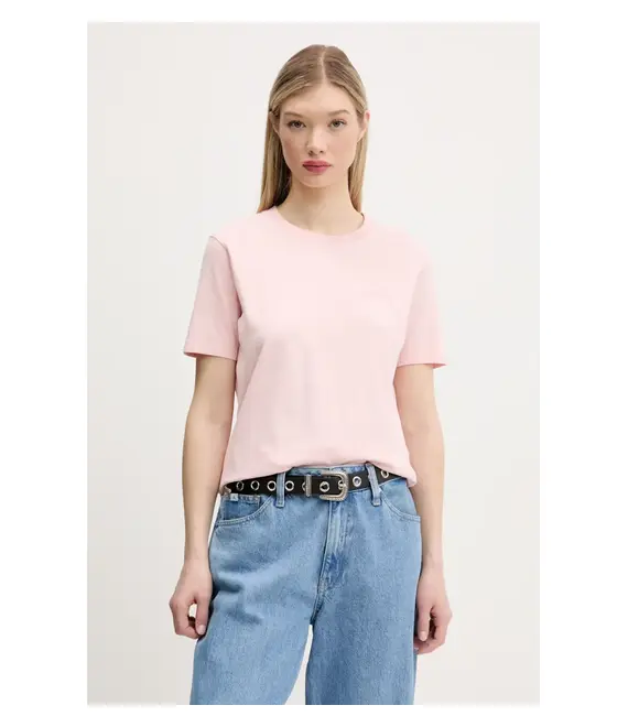 Βαμβακερό μπλουζάκι Superdry γυναικείο, χρώμα: ροζ, W1011644A-2LY