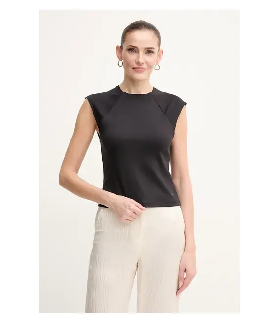 Βαμβακερό τοπ Calvin Klein χρώμα: μαύρο, K20K208422