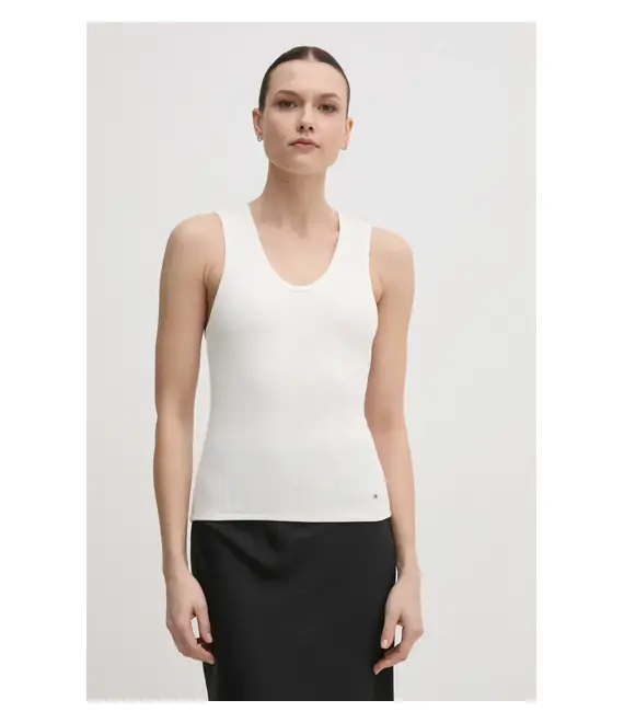 Top Tommy Hilfiger χρώμα: μπεζ, WW0WW44572