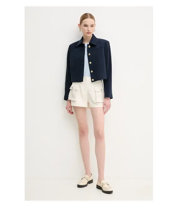 Βαμβακερό μπλουζάκι Tommy Hilfiger γυναικείο, χρώμα: μπλε, WW0WW45522