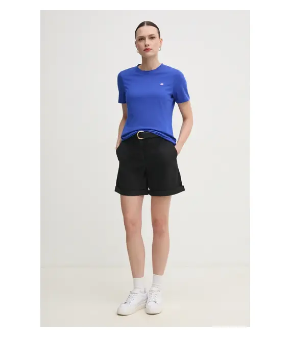 Βαμβακερό μπλουζάκι Tommy Hilfiger γυναικείο, χρώμα: μοβ, WW0WW45522