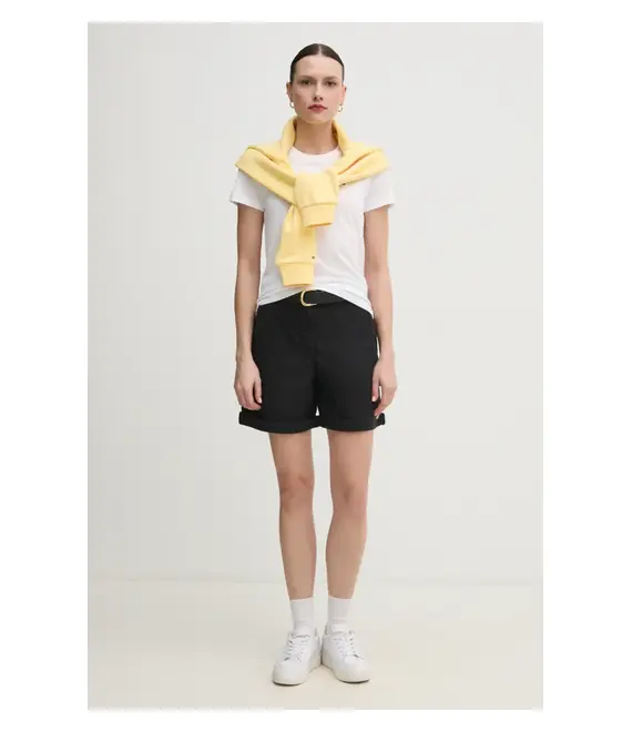 Βαμβακερό μπλουζάκι Tommy Hilfiger γυναικείο, χρώμα: άσπρο, WW0WW44433