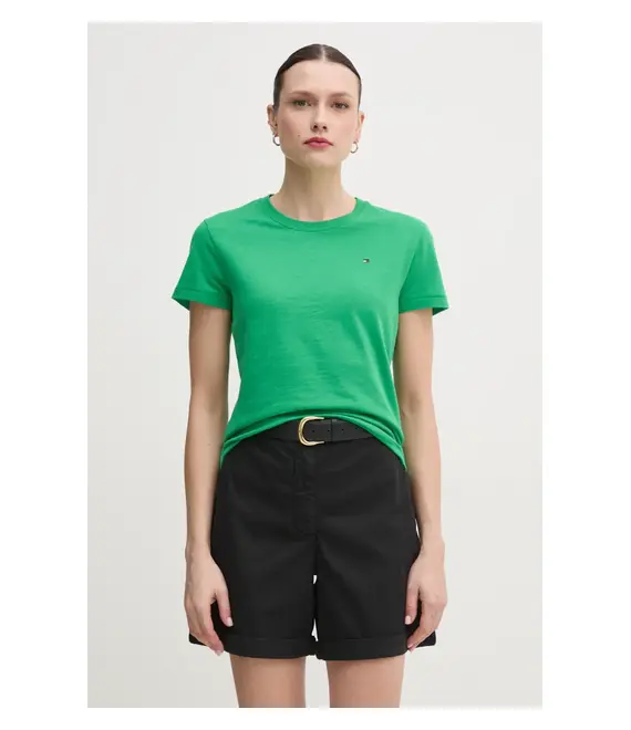 Βαμβακερό μπλουζάκι Tommy Hilfiger γυναικείο, WW0WW44433
