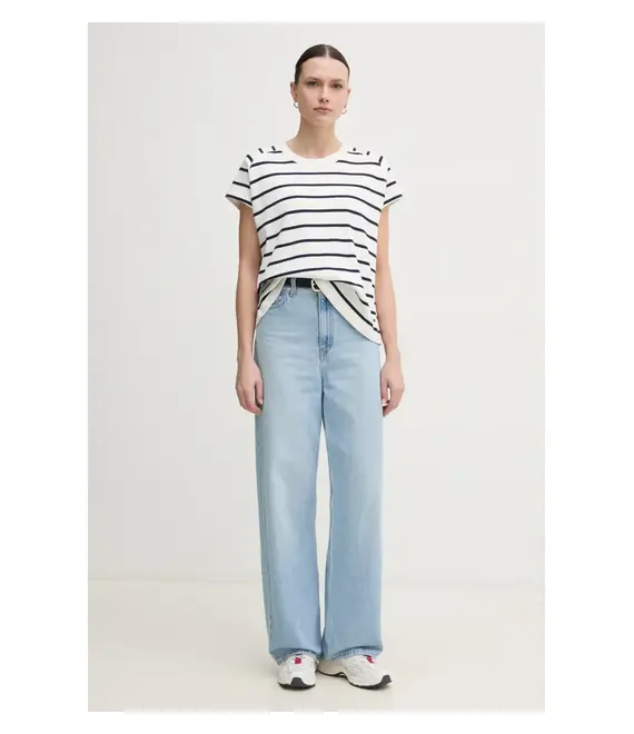 Βαμβακερό μπλουζάκι Tommy Hilfiger γυναικείο, WW0WW44544